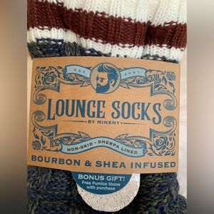MINXNY men’s Blue bourbon & shea infused lounge socks Size 9-12 NWT